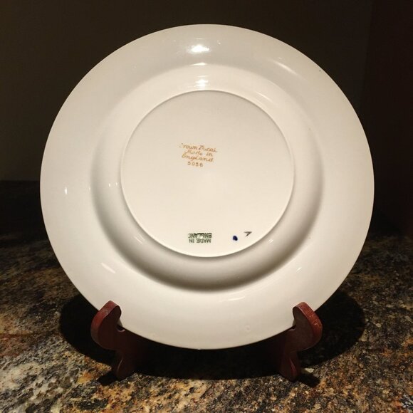 Vintage English CROWN DUCAL Cobalt and Gold Trim Dessert Plate # 1 - Picture 2 of 8